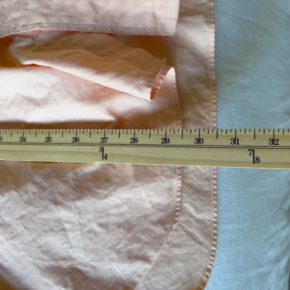 90's Polo Ralph‎ Lauren Regent Custom Fit Shirt 16.5 34 Peach Twill Button Down